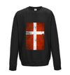 Denmark Distressed Flag Printed Sweatshirt - Mr Wings Emporium 