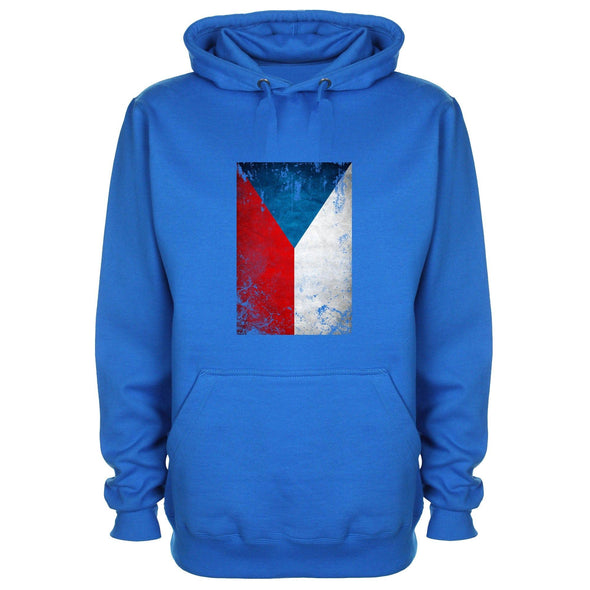 Czech Republic Distressed Flag Printed Hoodie - Mr Wings Emporium 