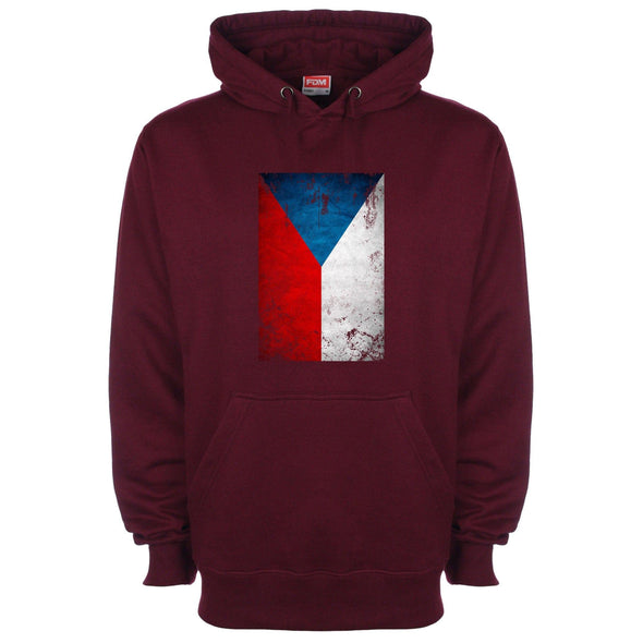 Czech Republic Distressed Flag Printed Hoodie - Mr Wings Emporium 
