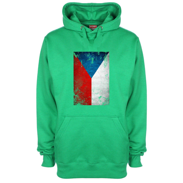 Czech Republic Distressed Flag Printed Hoodie - Mr Wings Emporium 