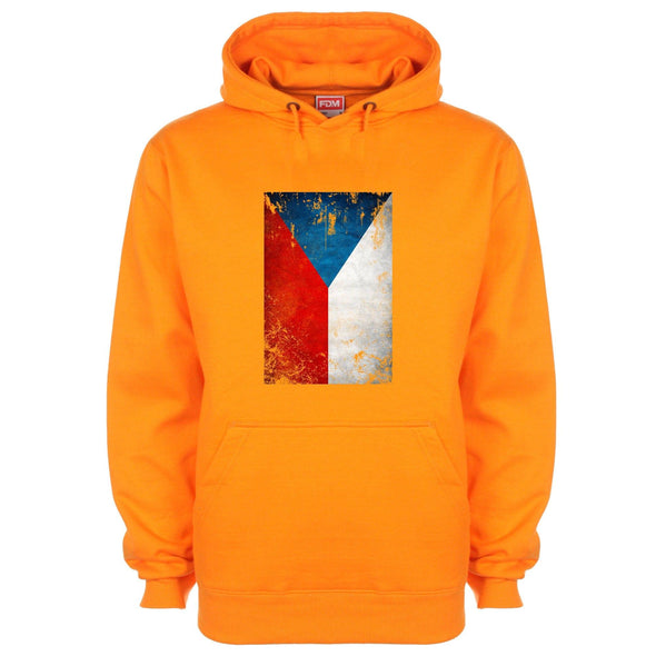 Czech Republic Distressed Flag Printed Hoodie - Mr Wings Emporium 