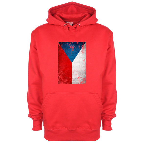 Czech Republic Distressed Flag Printed Hoodie - Mr Wings Emporium 