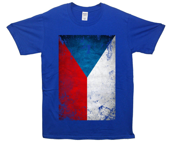 Czech Republic Distressed Flag Printed T-Shirt - Mr Wings Emporium 