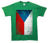 Czech Republic Distressed Flag Printed T-Shirt - Mr Wings Emporium 