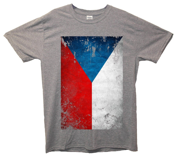 Czech Republic Distressed Flag Printed T-Shirt - Mr Wings Emporium 