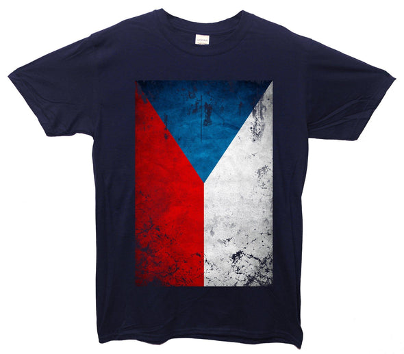 Czech Republic Distressed Flag Printed T-Shirt - Mr Wings Emporium 