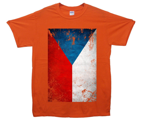 Czech Republic Distressed Flag Printed T-Shirt - Mr Wings Emporium 