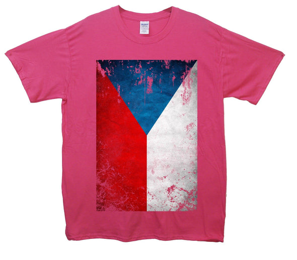 Czech Republic Distressed Flag Printed T-Shirt - Mr Wings Emporium 