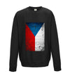 Czech Republic Distressed Flag Printed Sweatshirt - Mr Wings Emporium 