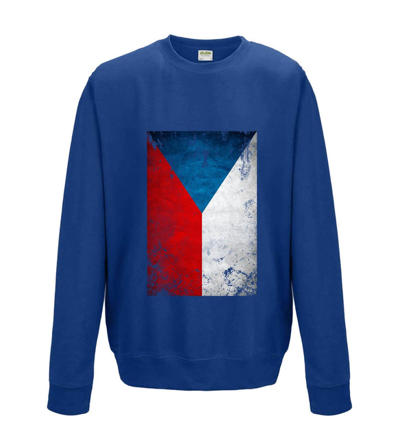 Czech Republic Distressed Flag Printed Sweatshirt - Mr Wings Emporium 