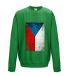 Czech Republic Distressed Flag Printed Sweatshirt - Mr Wings Emporium 