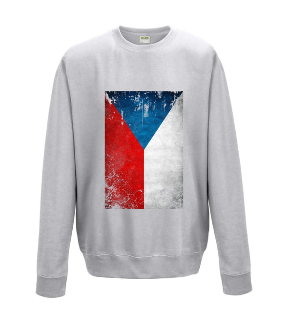 Czech Republic Distressed Flag Printed Sweatshirt - Mr Wings Emporium 