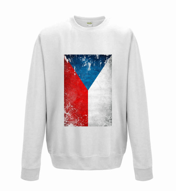 Czech Republic Distressed Flag Printed Sweatshirt - Mr Wings Emporium 