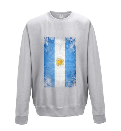 Argentina Distressed Flag Printed Sweatshirt - Mr Wings Emporium 