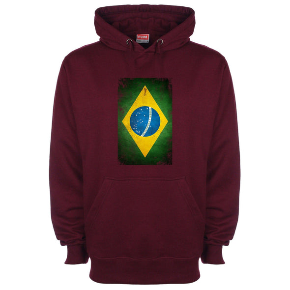 Brazil Distressed Flag Printed Hoodie - Mr Wings Emporium 