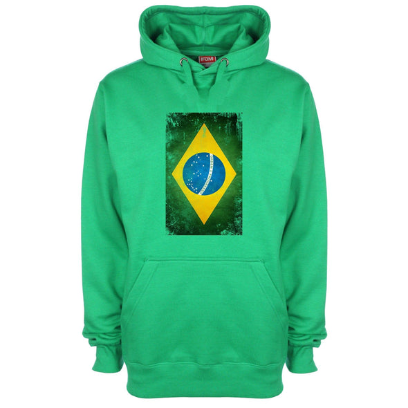 Brazil Distressed Flag Printed Hoodie - Mr Wings Emporium 