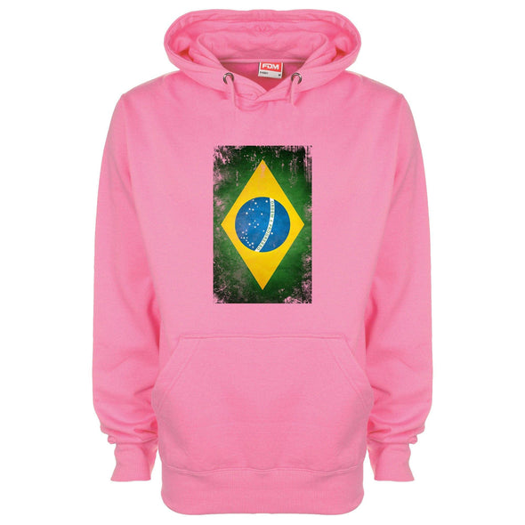 Brazil Distressed Flag Printed Hoodie - Mr Wings Emporium 