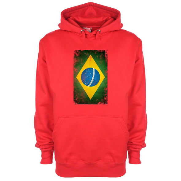 Brazil Distressed Flag Printed Hoodie - Mr Wings Emporium 