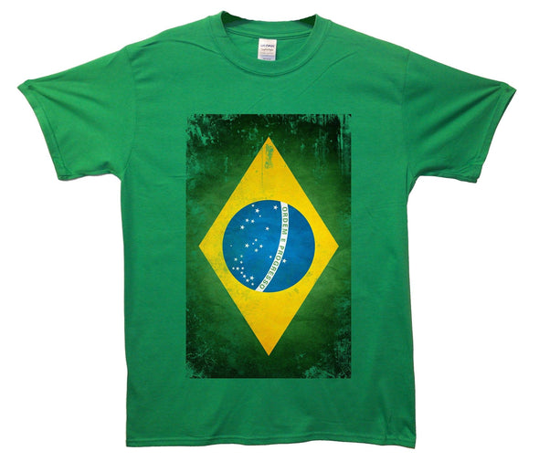 Brazil Distressed Flag Printed T-Shirt - Mr Wings Emporium 