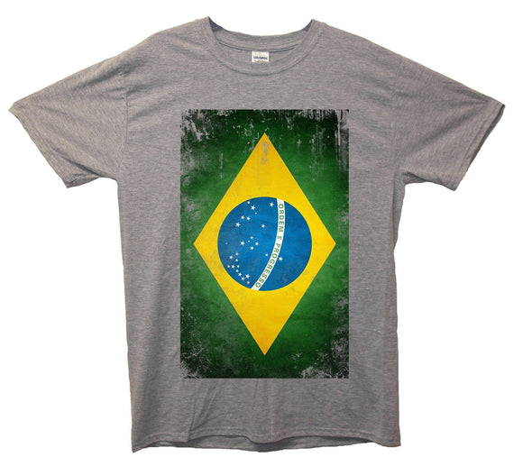 Brazil Distressed Flag Printed T-Shirt - Mr Wings Emporium 