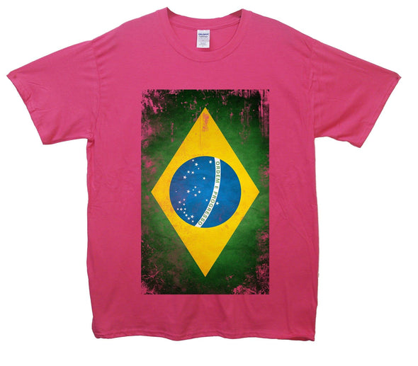 Brazil Distressed Flag Printed T-Shirt - Mr Wings Emporium 