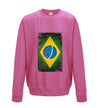 Brazil Distressed Flag Printed Sweatshirt - Mr Wings Emporium 