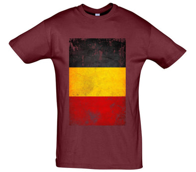 Belgium Distressed Flag Printed T-Shirt - Mr Wings Emporium 