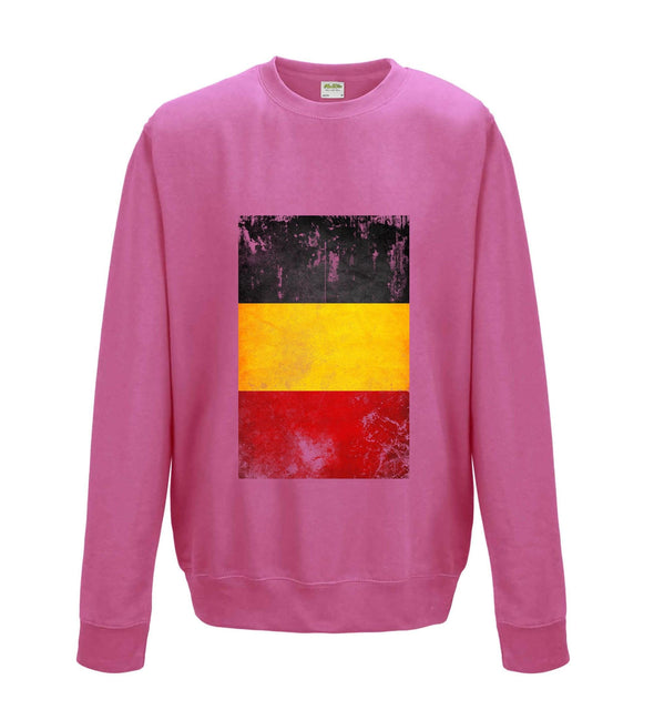 Belgium Distressed Flag Printed Sweatshirt - Mr Wings Emporium 