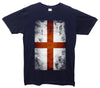 England Distressed Flag Printed T-Shirt - Mr Wings Emporium 