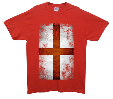 England Distressed Flag Printed T-Shirt - Mr Wings Emporium 