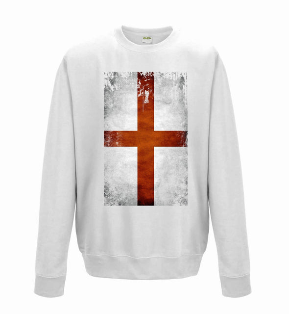 England Distressed Flag Printed Sweatshirt - Mr Wings Emporium 