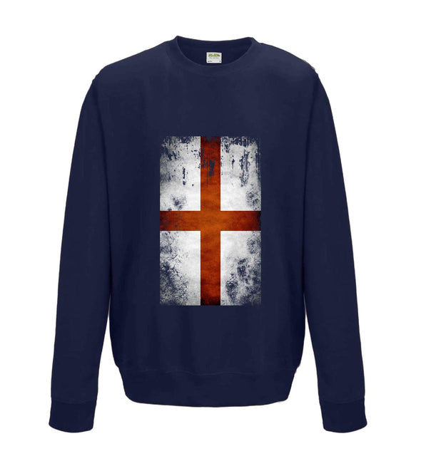 England Distressed Flag Printed Sweatshirt - Mr Wings Emporium 