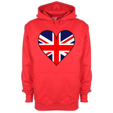 Great Britain Flag Heart Printed Hoodie - Mr Wings Emporium 