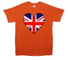 Great Britain Flag Heart Printed T-Shirt - Mr Wings Emporium 