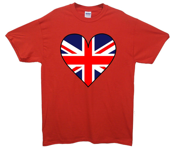 Great Britain Flag Heart Printed T-Shirt - Mr Wings Emporium 