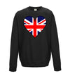 Great Britain Flag Heart Printed Sweatshirt - Mr Wings Emporium 