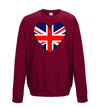 Great Britain Flag Heart Printed Sweatshirt - Mr Wings Emporium 