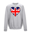 Great Britain Flag Heart Printed Sweatshirt - Mr Wings Emporium 