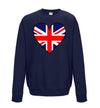 Great Britain Flag Heart Printed Sweatshirt - Mr Wings Emporium 