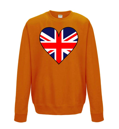 Great Britain Flag Heart Printed Sweatshirt - Mr Wings Emporium 