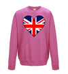 Great Britain Flag Heart Printed Sweatshirt - Mr Wings Emporium 