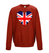 Great Britain Flag Heart Printed Sweatshirt - Mr Wings Emporium 