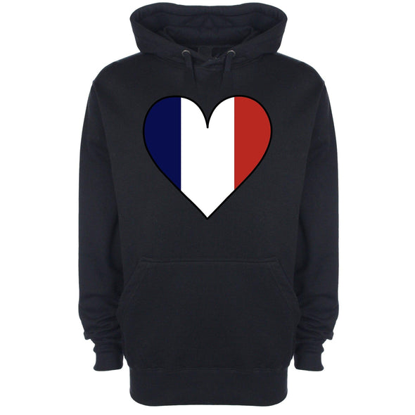 France Flag Heart Printed Hoodie - Mr Wings Emporium 