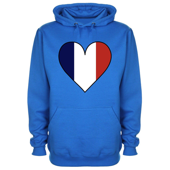 France Flag Heart Printed Hoodie - Mr Wings Emporium 