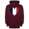 France Flag Heart Printed Hoodie - Mr Wings Emporium 