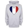 France Flag Heart Printed Hoodie - Mr Wings Emporium 