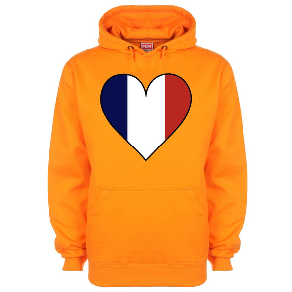 France Flag Heart Printed Hoodie - Mr Wings Emporium 