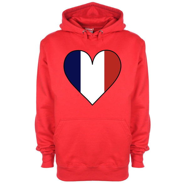 France Flag Heart Printed Hoodie - Mr Wings Emporium 