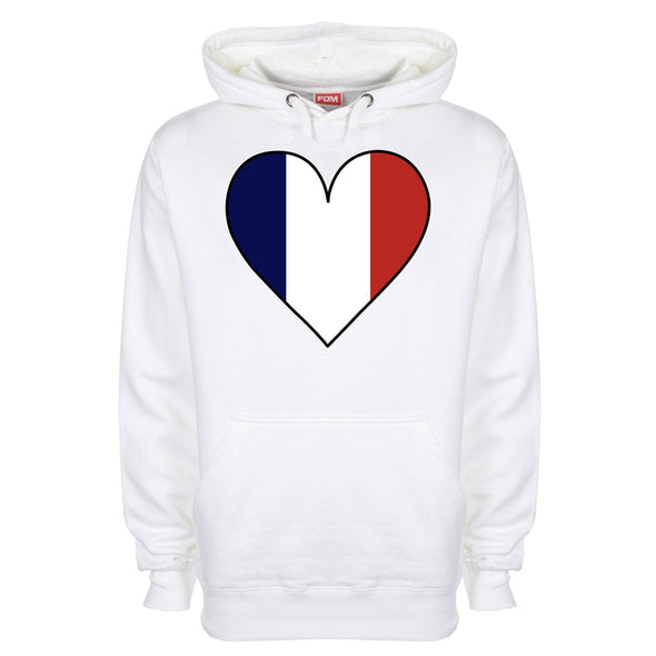 France Flag Heart Printed Hoodie - Mr Wings Emporium 