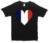 France Flag Heart Printed T-Shirt - Mr Wings Emporium 